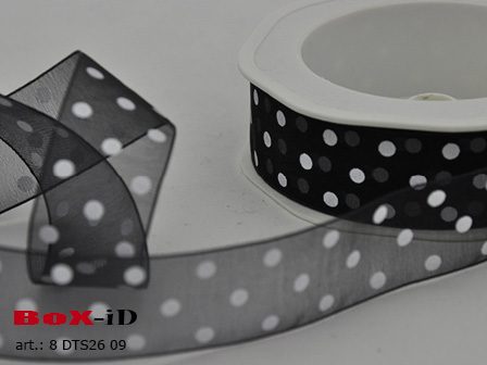 Voile dots 09 noir 25mm x 20m